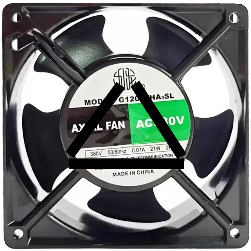 JIULONG G12038HA3SL AC 380V 0.07A 21W 2 Wires Axial Cooling Fan