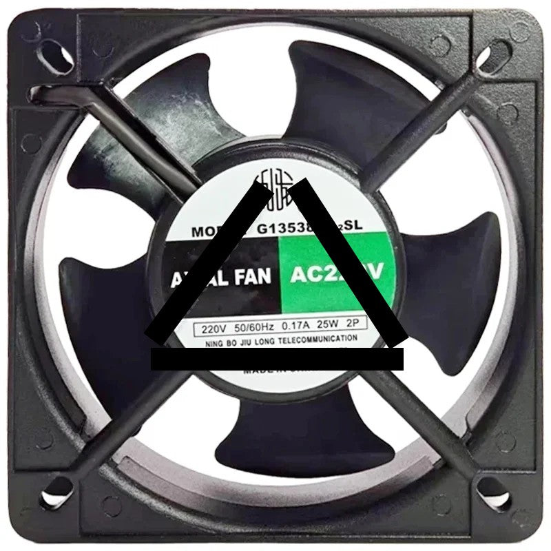 JIULONG G13538HA2SL AC 220V 0.17A 25W 2 Wires Axial Cooling Fan