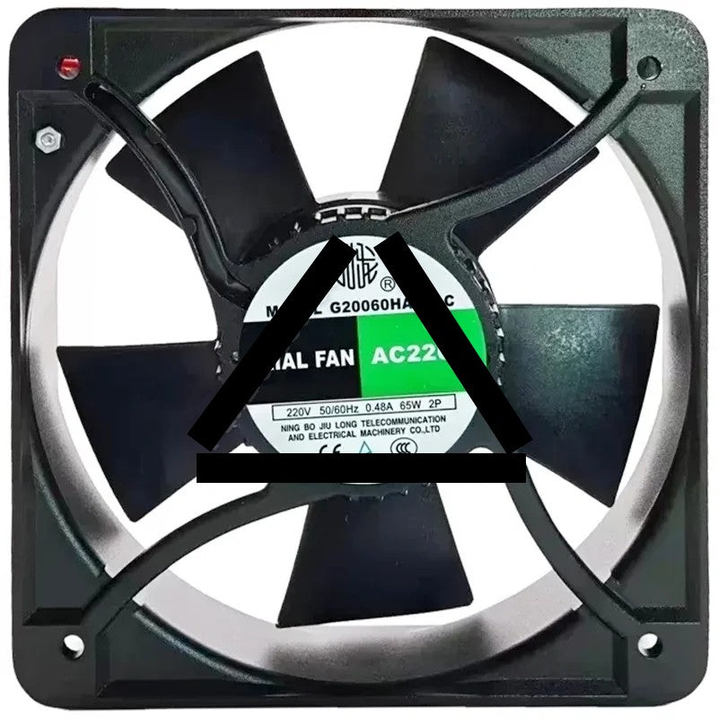 JIULONG G20060HA2BL-C 220V 0.48A 65W 2 Wires Axial Cooling Fan