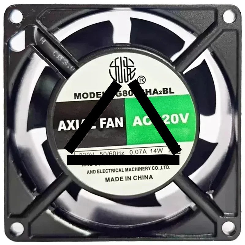 JIULONG G8038HA2BL AC 220V 0.07A 14W 2 Wires Axial Cooling Fan