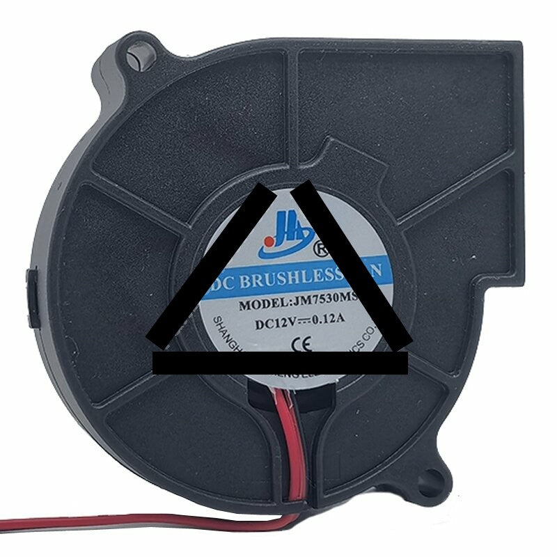 JM JM7530MS DC 12V 0.12A 2 Wires Brushless Blower Cooling Fan