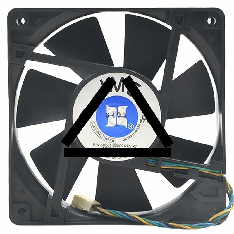 JMC 1225-12HS AB601-62009 DC 12V 0.55A 4 Wires Axial Cooling Fan