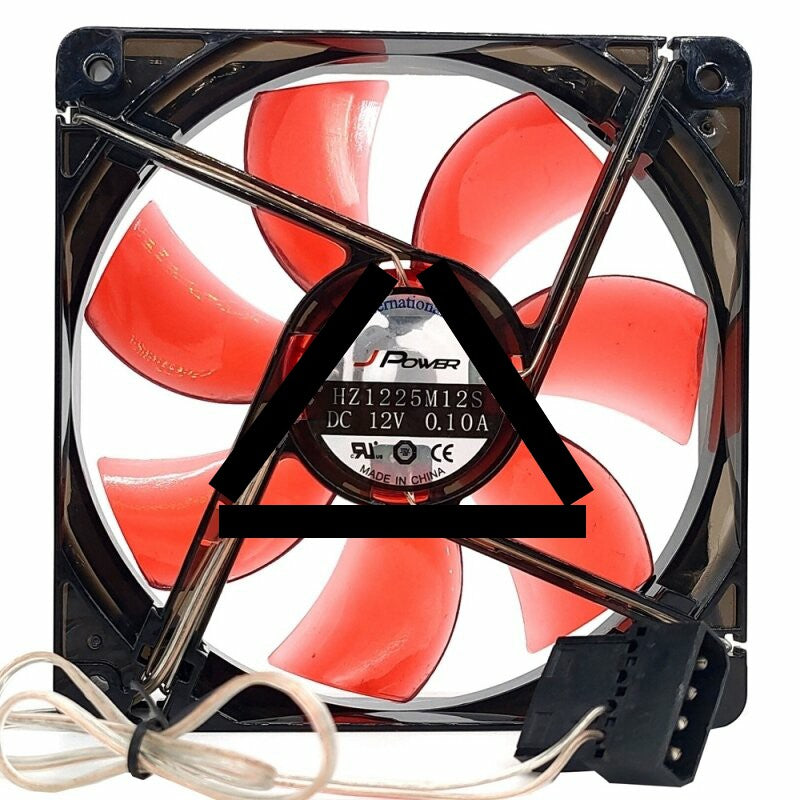 JPOWER HZ1225M12S DC 12V 0.10A 2 Wires Axial Cooling Fan