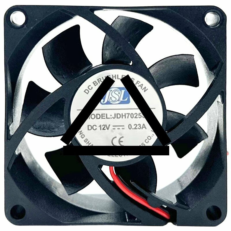 JSL JDH7025S 12V 0.23A 2 Wires DC Brushless Cooling Fan