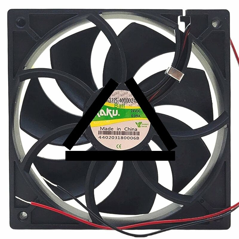 KAKU KA1225-4000D24B DC 24V 0.39A 2 Wires Axial Cooling Fan