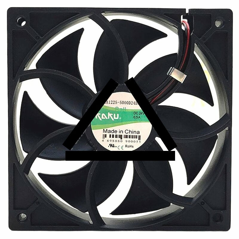 KAKU KA1225-5000D24BML DC 24V 0.5A 2 Wires Axial Cooling Fan