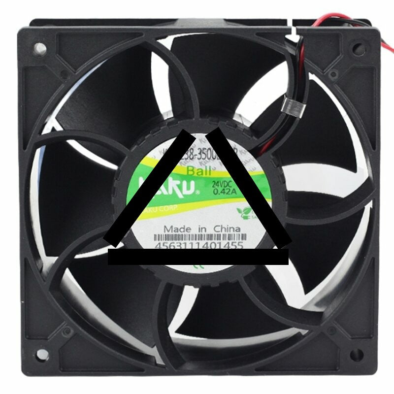 KAKU KA1238-3500D24B DC 24V 0.42A 2 Wires 12038 Axial Cooling Fan