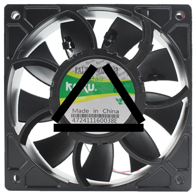 KAKU KA1238X-4000D24B DC 24V 0.84A 2 Wires Ball Bearing Cooling Fan