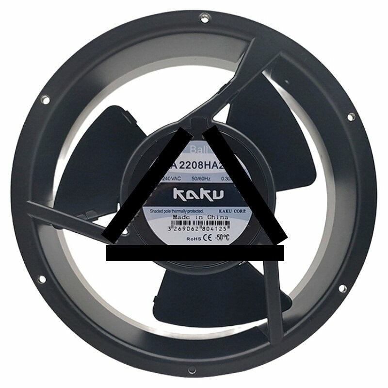 KAKU KA2208HA2-4 AC 220-240V 0.30/0.26A 2 Wires Axial Cooling Fan