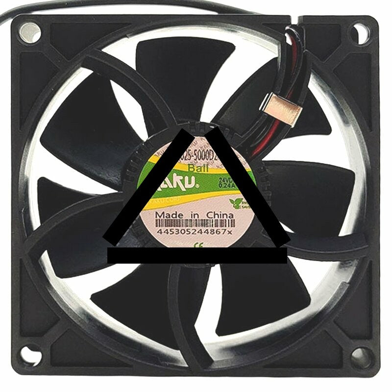 KAKU KA8025-5000D24B DC 24V 0.24A 2 Wires Axial Cooling Fan