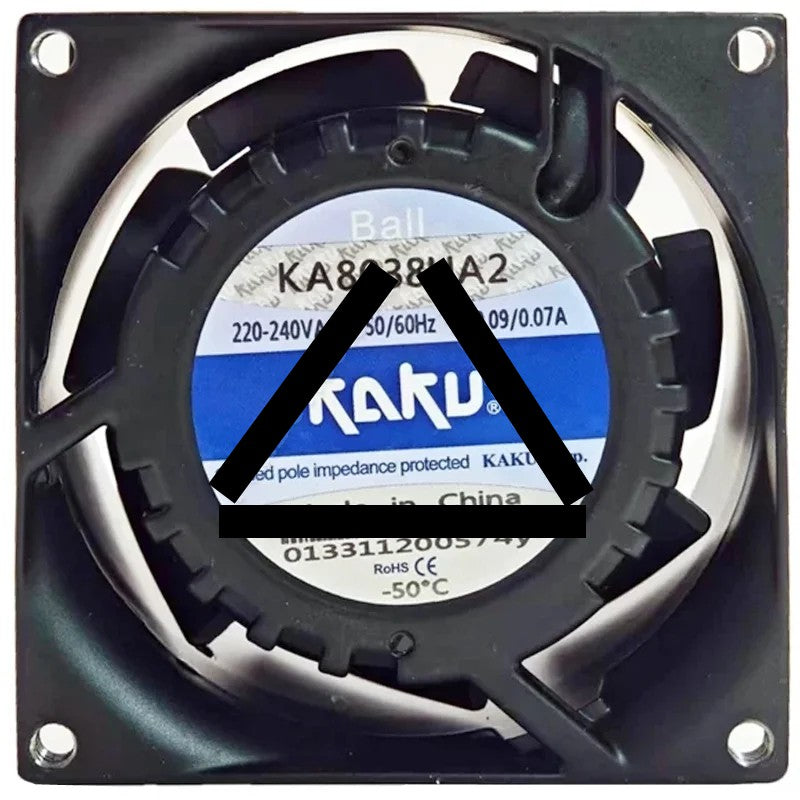 KAKU KA8038HA2 220-240V 0.09/0.07A Impedance Protected Cooling Fan