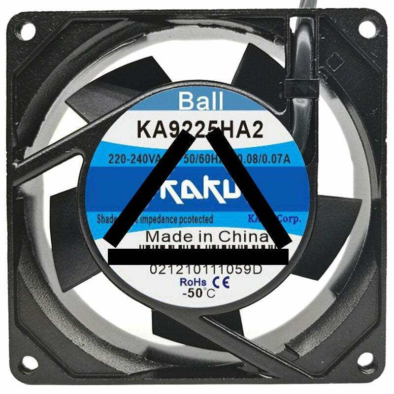 KAKU KA9225HA2 220-240V 0.08/0.07A 2 Wires Cooling Fan