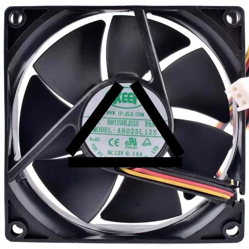Keep A8025L12S 12V 0.14A 2 Wires DC Brushless Axial Cooling Fan