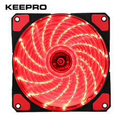 KEEPRO Original 15 Lights LED Silent Fan PC Computer Chassis Fan Case Heatsink Cooler Cooling Fan DC 12V 4P 3P 120*120*25mm