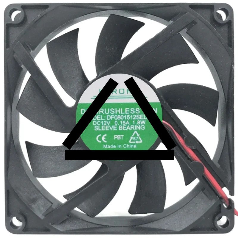 KERONG DF0801512SEL2R 12V 0.15A 1.8W 2 Wires Sleeve Bearing Cooling Fan
