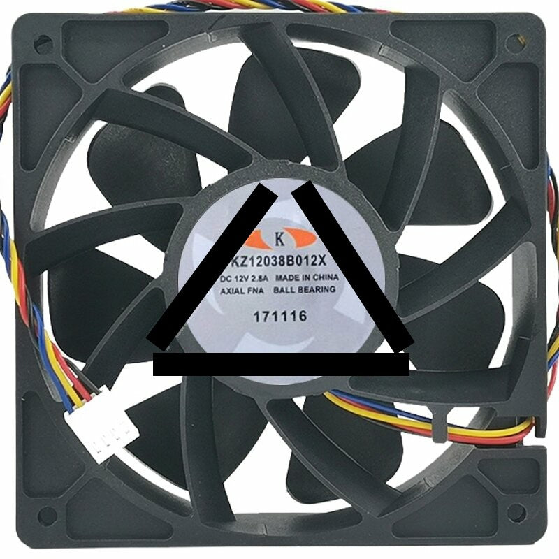 KZ KZ12038B012X 12V 2.8A 4 Wires Ball Bearing Cooling Fan