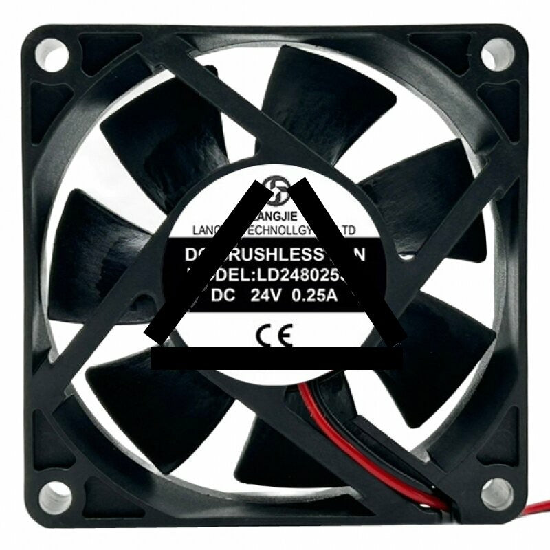 LANGJIE LD248025S DC 24V 0.25A 2 Wires Brushless Axial Cooling Fan