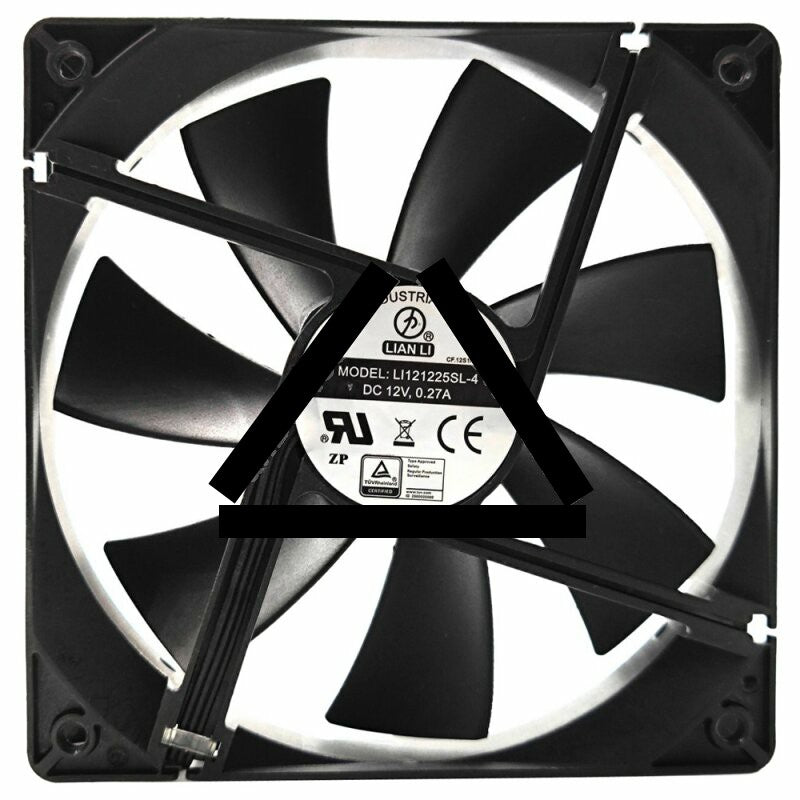 LIAN LI LI121225SL-4 DC 12V 0.27A 3 Wires Axial Cooling Fan