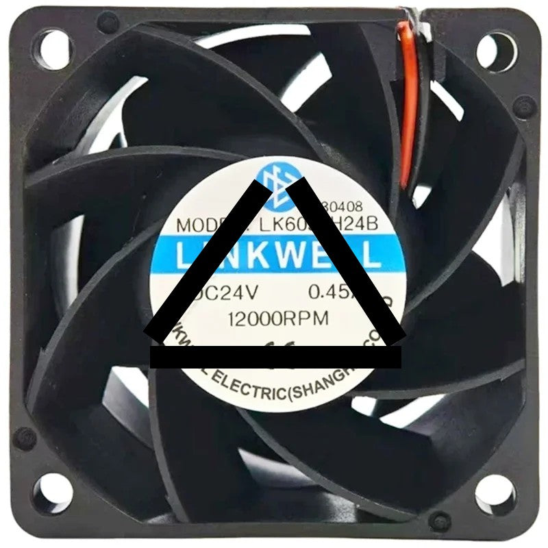 LINKWELL LK6038H24B DC 24V 0.45A 2 Wires 12000RPM Cooling Fan