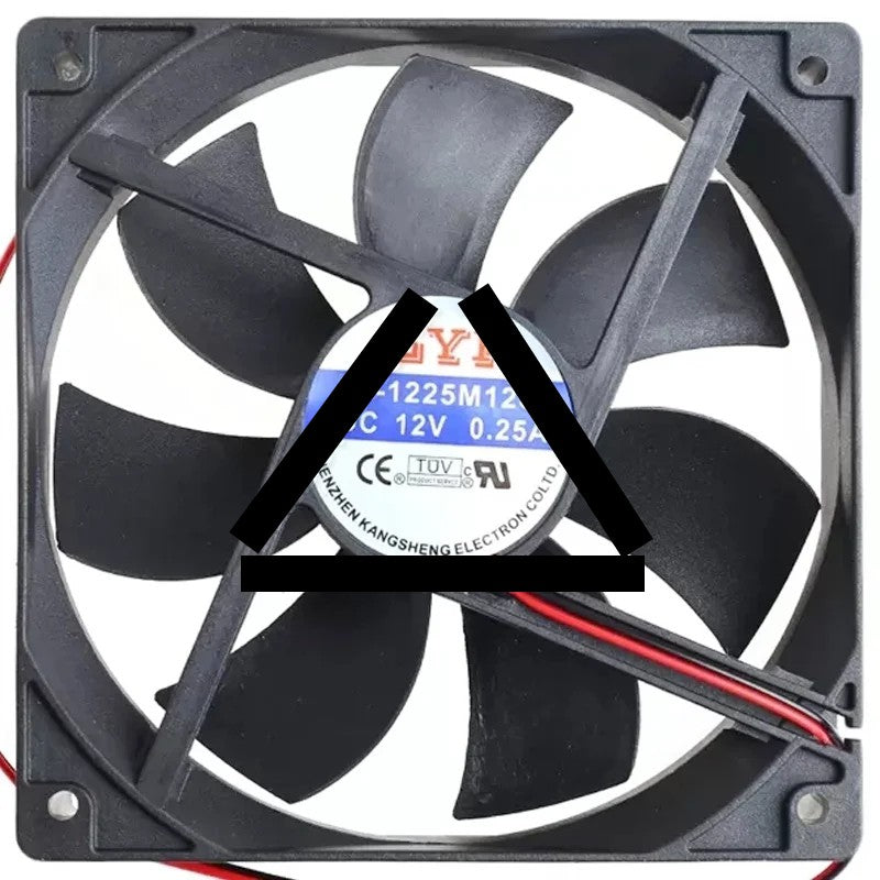 LYF LY-1225M12S DC 12V 0.25A 2 Wires Axial Cooling Fan