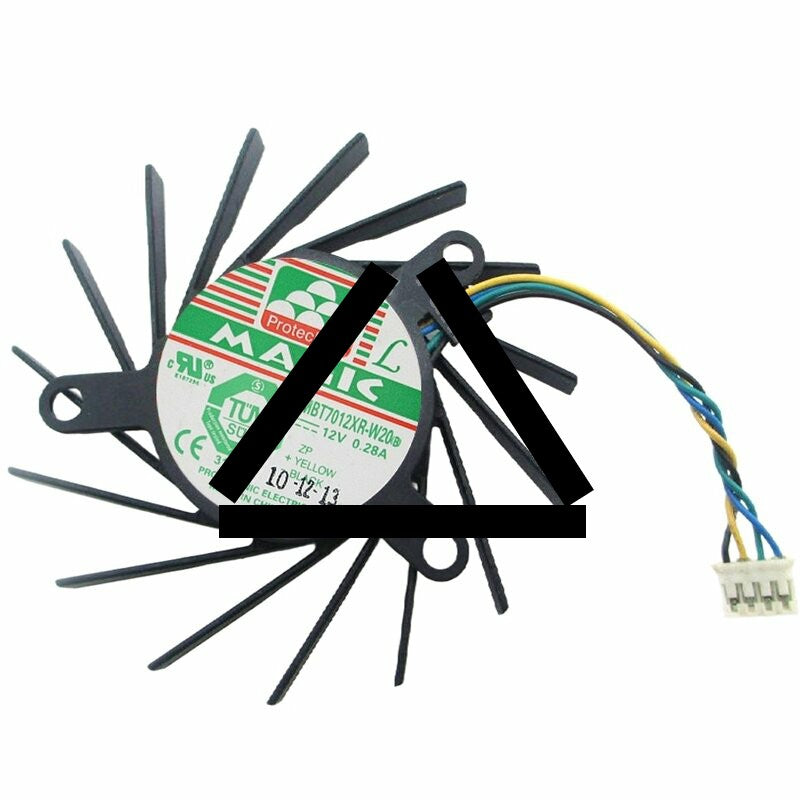 Magic MBT7012XR-W20 12V 0.28A 4 Wires Axial Cooling Fan