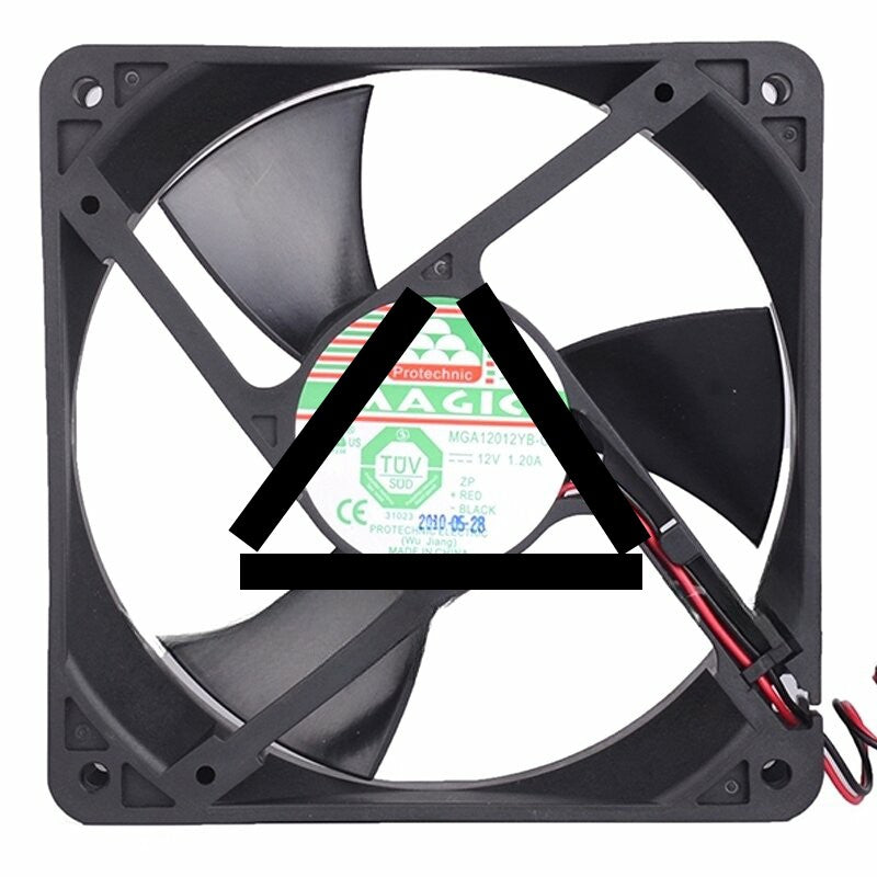 Magic MGA12012YB-O25 DC 12V 1.20A 2 Wires Axial Cooling Fan
