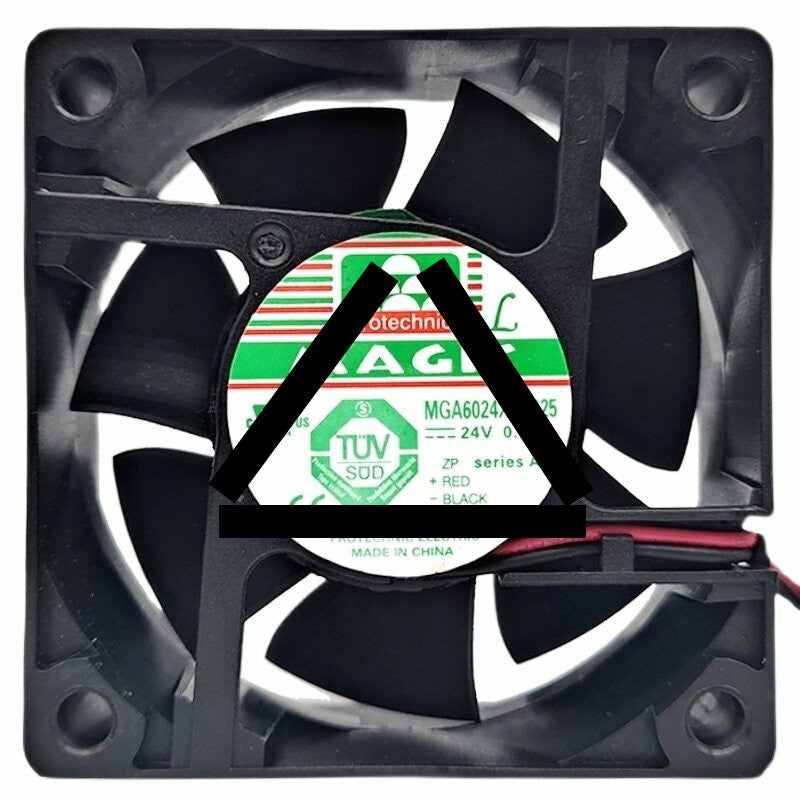 Magic MGA6024XB-O25 DC 24V 0.17A 2 Wires 4800RPM Axial Cooling Fan