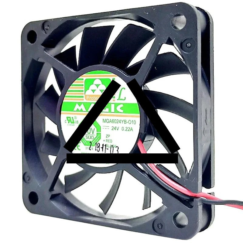 Magic MGA6024YB-O10 DC 24V 0.22A 2 Wires Axial Cooling Fan