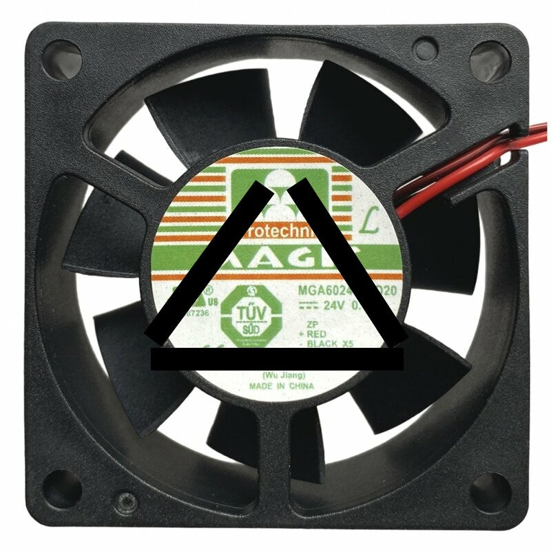 Magic MGA6024YR-O20 DC 24V 0.19A 2 Wires 6020 Axial Cooling Fan
