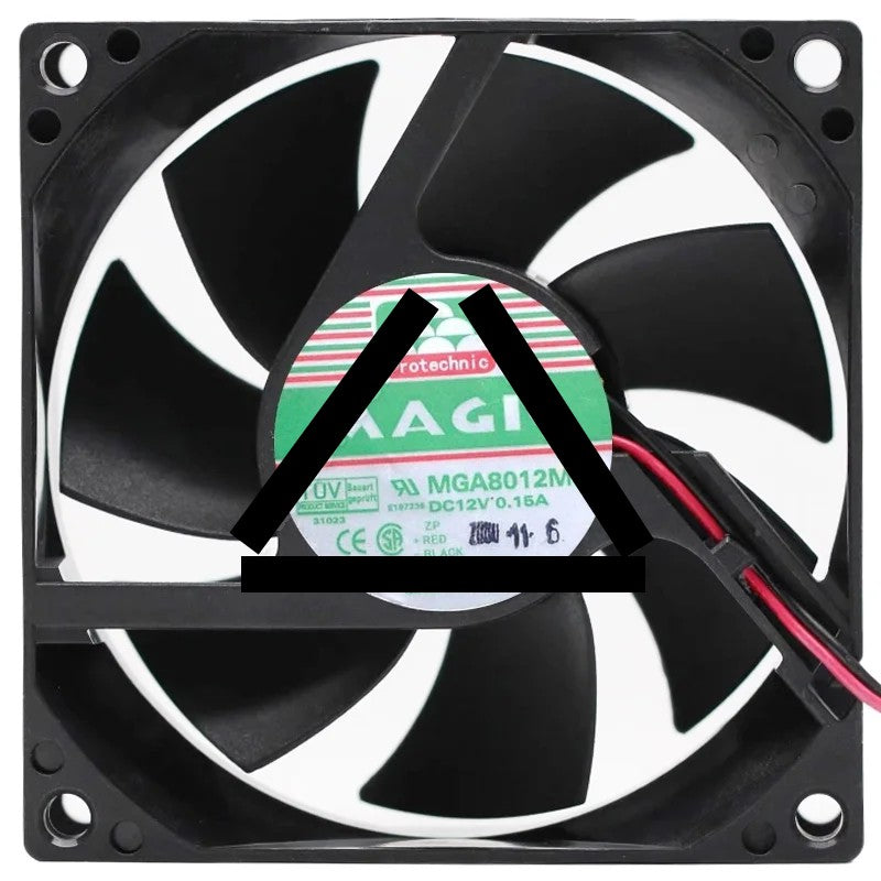 Magic MGA8012MS DC 12V 0.15A 2 Wires Axial Cooling Fan