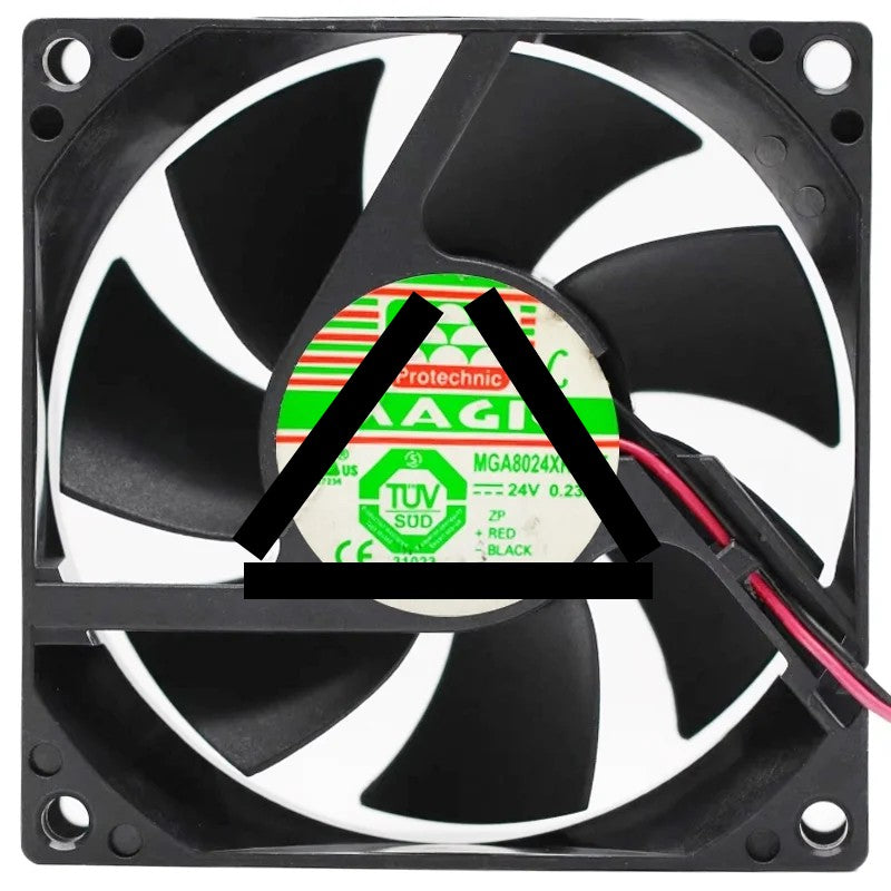 Magic MGA8024XR-O25 DC 24V 0.23A 2 Wires Axial Cooling Fan