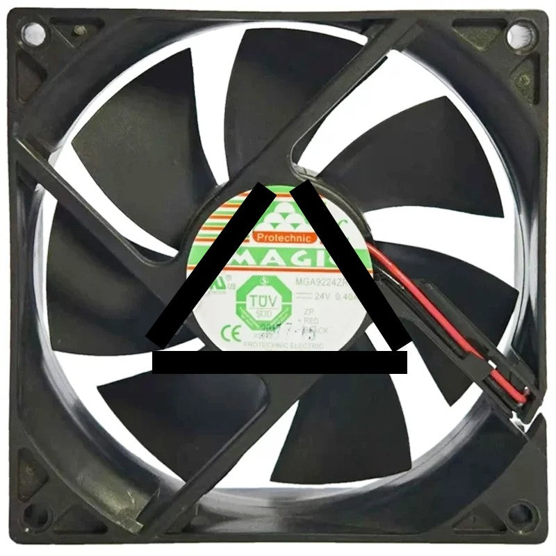 Magic MGA9224ZR-O25 DC 24V 0.40A 2 Wires Axial Cooling Fan
