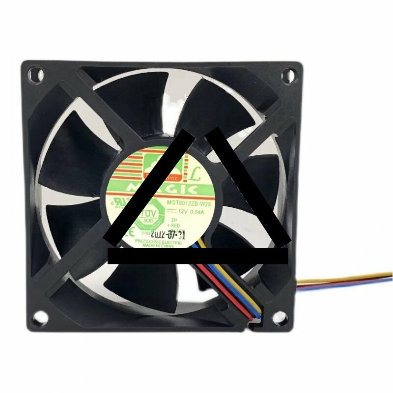 MAGIC MGT8012ZB-W25 DC 12V 0.54A 4 Wires Axial Cooling Fan