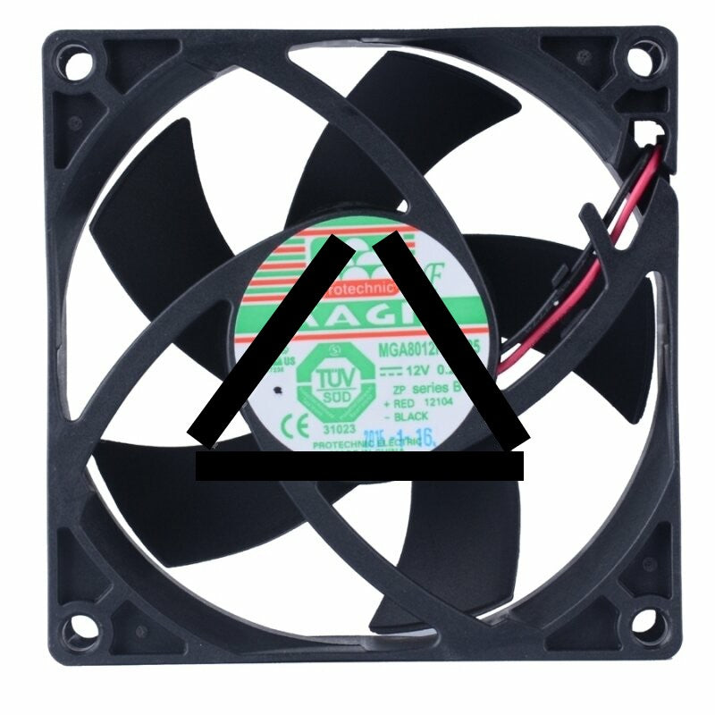 MAGIC Protechnic MGA8012HR-A25 DC 12V 0.24A 2 Wires Axial Cooling Fan