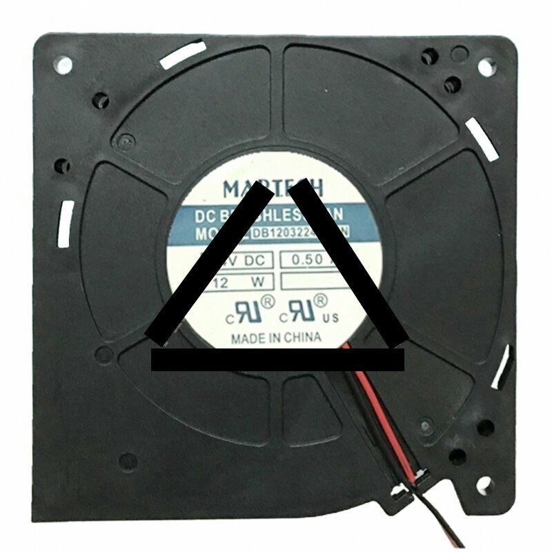 MARTECH DB1203224B2UN DC 24V 0.50A 12W 2 Wires Brushless Blower Cooling Fan