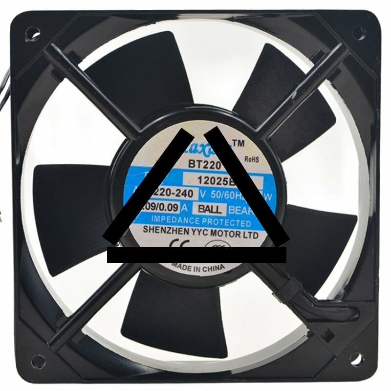 Maxair 12025B2H 220-240V 0.09A 19W Ball Bearing Impedance Protected Cooling Fan