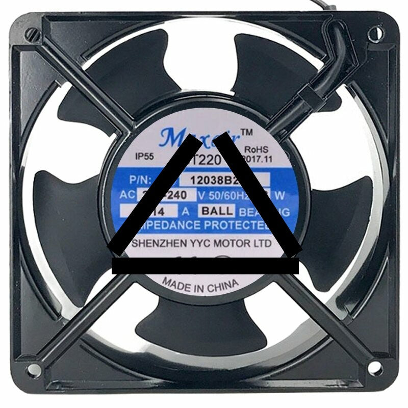 Maxair 12038B2XL 220-240V 0.14A 22W 2 Wires Cooling Fan