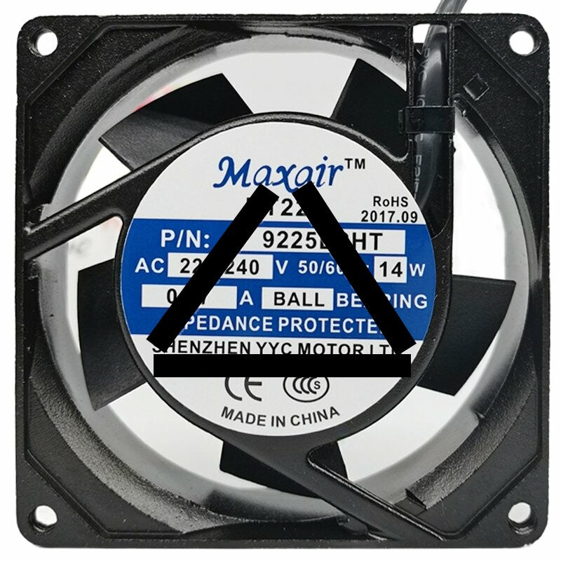 Maxair 9225B2HT 220-240V 0.07A 14W 2 Wires Cooling Fan