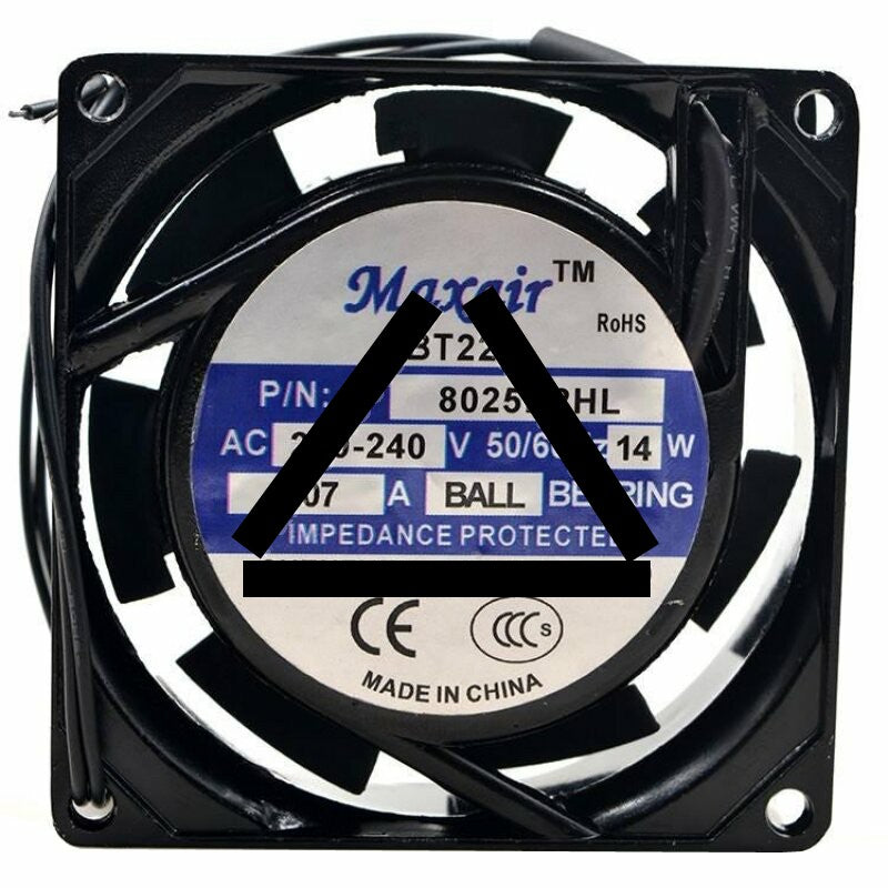 Maxair BT220 8025B2HL AC 220-240V 0.07A 14W 2 Wires Axial Cooling Fan