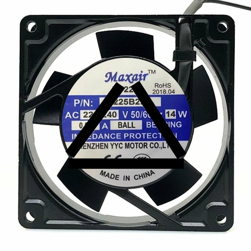 Maxair BT220 9225B2HL AC 220-240V 0.07A 14W 2 Wires Axial Cooling Fan