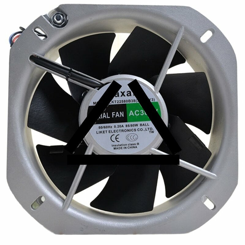 Maxair LKT22580B38 AC 380V 0.20A 85/80W 2 Wires Axial Cooling Fan