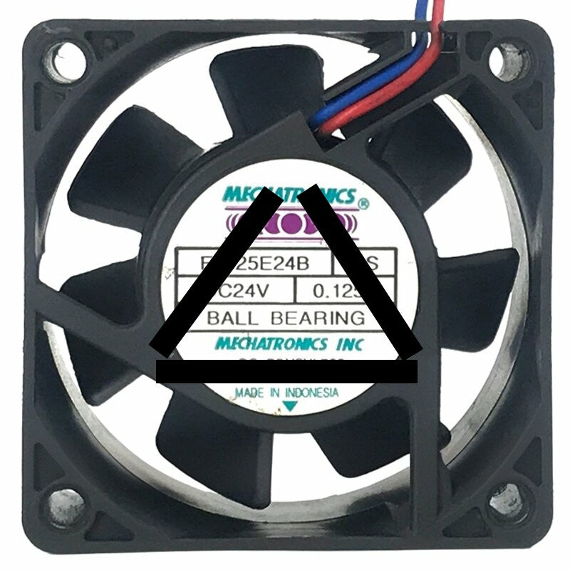 MECHATRONICS F6025E24B RS DC 24V 0.125A 2 Wires Ball Bearing Axial Cooling Fan