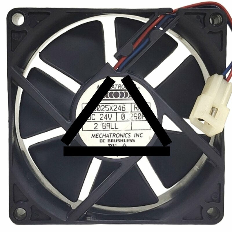 MECHATRONICS F8025X24B RHR DC 24V 0.260A 2 Wires Axial Cooling Fan