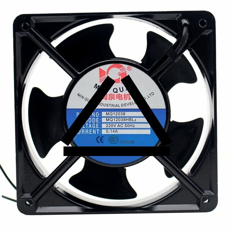 MIN QUAN MQ12038HBL2 AC 220V 0.14A 2 Wires Axial Cooling Fan