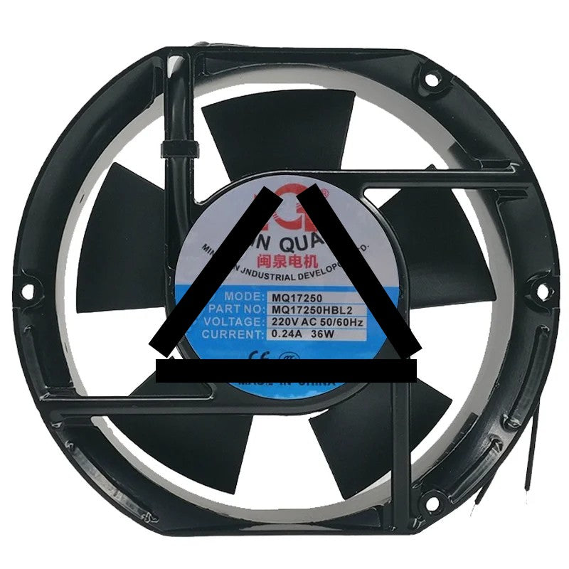MIN QUAN MQ17250HBL2 AC 220V 0.24A 36W 2 Wires Axial Cooling Fan