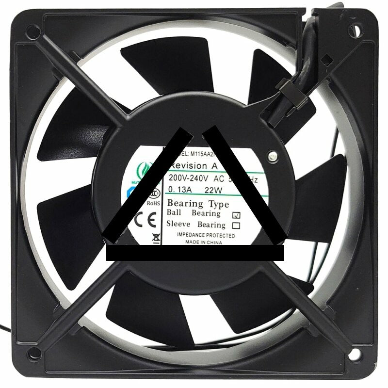 MUTUAL M115AA2H AC 200V-240V 0.13A 22W Ball Bearing Axial Cooling Fan