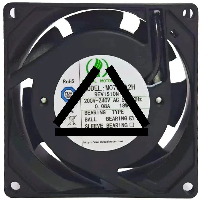 MUTUAL MOTOR M075AA2H 200V-240V 0.08A 18W 2 Wires Ball Bearing Cooling Fan