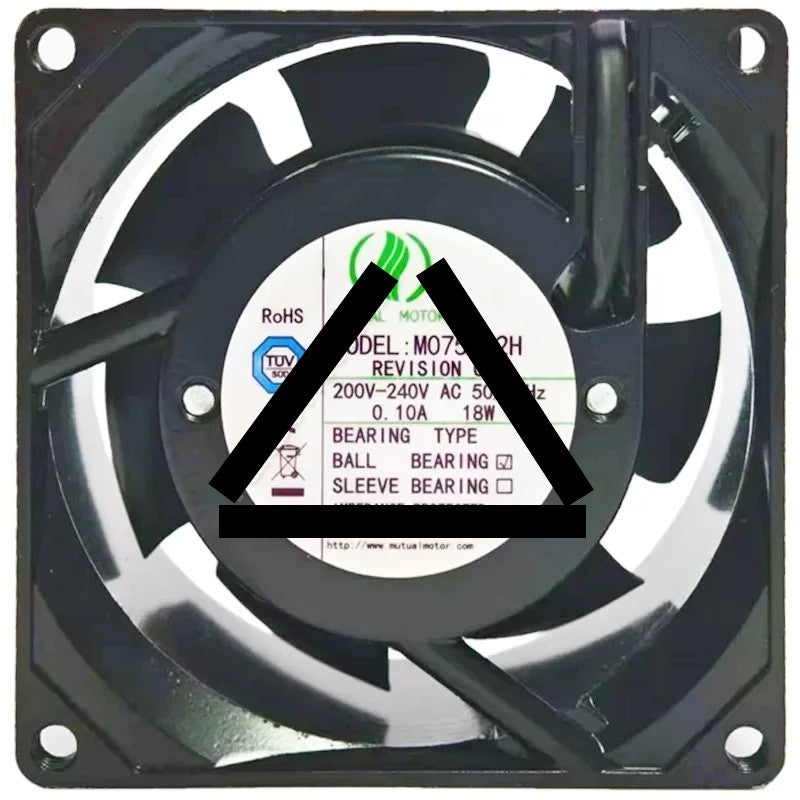 MUTUAL MOTOR M075BA2H 200V-240V 0.10A 18W Ball Bearing Cooling Fan