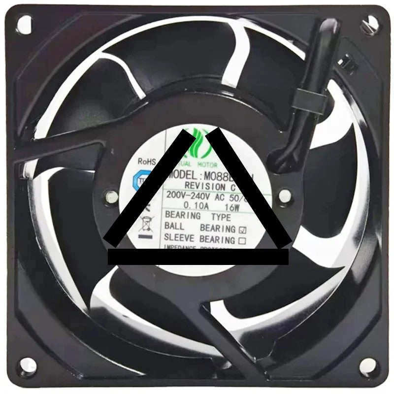 MUTUAL MOTOR M088BA2H 200V-240V 0.10A 16W 2 Wires Ball Bearing Cooling Fan