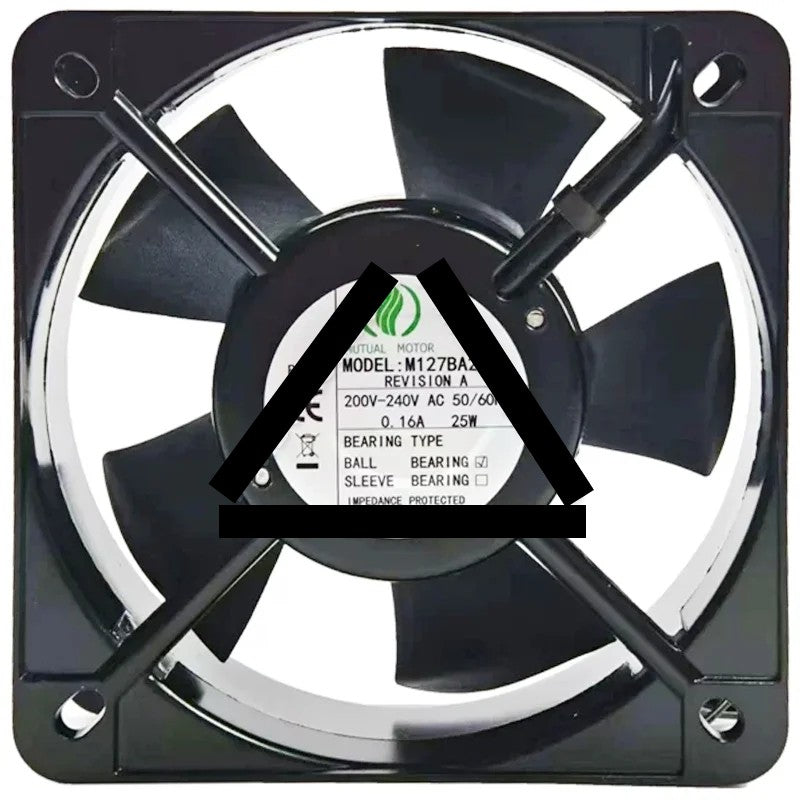 MUTUAL MOTOR M127BA2H 200V-240V 0.16A 25W Impedance Protected Cooling Fan